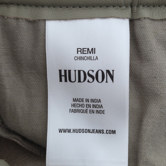 HUDSON REMI Chinchilla Faux Leather High-Rise Paperbag Beige Pants NWT Size 25 - Picture 10 of 12